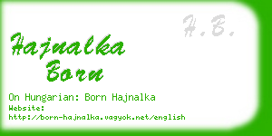 hajnalka born business card